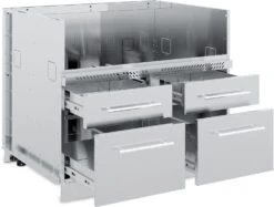 Broil King Outdoor Küche Komplettset Mit Imperial S570 PRO Built In Gasgrill Mit Drehspieß, Gasflaschenschrank Und 3er Schubladenschrank -Campinggeschäfte 806600 Broil King Outdoor Kueche Grillschrank 5 Brenner Schubladen