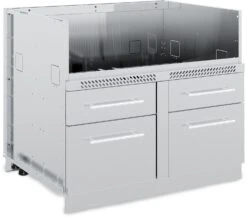 Broil King Outdoor Küche Komplettset Mit Imperial S570 PRO Built In Gasgrill Mit Drehspieß, Gasflaschenschrank Und 3er Schubladenschrank -Campinggeschäfte 806600 Broil King Outdoor Kueche Grillschrank 5 Brenner geschlossen