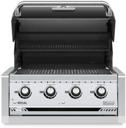 Broil King Regal 420 Black Einbaugrill - Grillfürst Deal Mit Zusätzlichen Edelstahl Grillrosten - Modell 2023 -Campinggeschäfte Broil King Einbaugrill 985652 Regal 420 Deckel offen 1