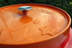 Grillfürst Emaillierter Dutch Oven Ohne Füsse DO12 - Orange -Campinggeschäfte Grillfuerst Dutch Oven Emaillierung orange