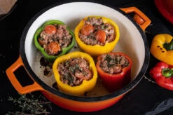 Grillfürst Emaillierter Dutch Oven Ohne Füsse DO7,5 - Orange -Campinggeschäfte Grillfuerst Dutch Oven farbig Beispiel DO7 5 orange Mood Paprika