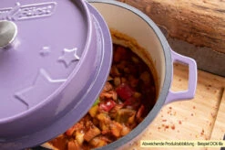 Grillfürst Emaillierter Dutch Oven Ohne Füsse DO9 - Lila -Campinggeschäfte Grillfuerst Dutch Oven farbig emailliert lila Beispiel DO6 3