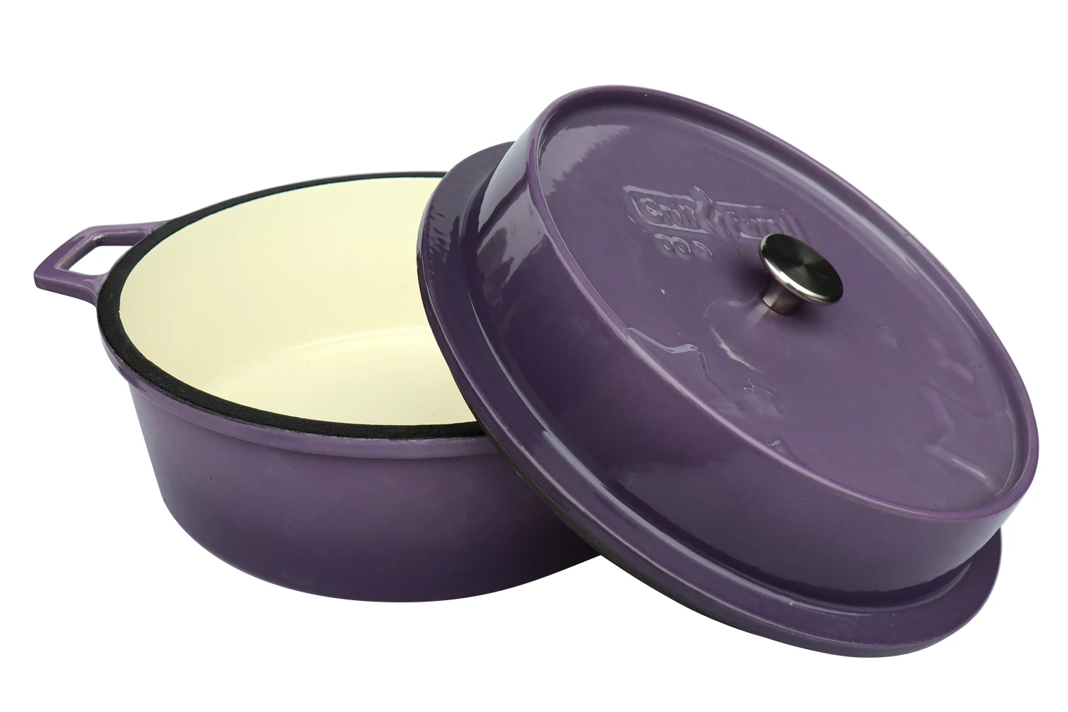 Grillfürst Emaillierter Dutch Oven Ohne Füsse DO4 - Lila 3 Grillfürst Emaillierter Dutch Oven Ohne Füsse DO4 - Lila