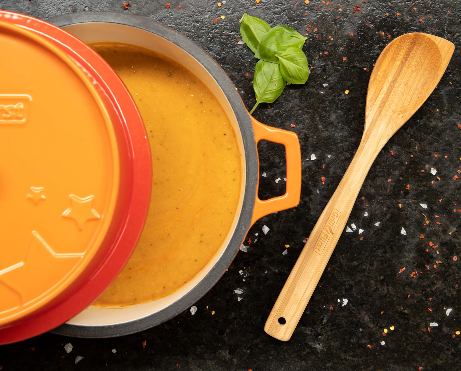 Grillfürst Emaillierter Dutch Oven Ohne Füsse DO4 - Orange 6 Grillfürst Emaillierter Dutch Oven Ohne Füsse DO4 - Orange – Bild 4