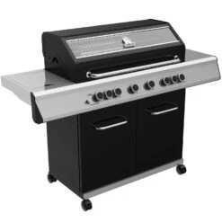 Grillfürst G620G 6-Brenner Gasgrill Mit Hochtemperaturbrenner, Heckbrenner Und Gusseisen Rosten -Campinggeschäfte Grillfuerst Gasgrill G620G seitlich 1