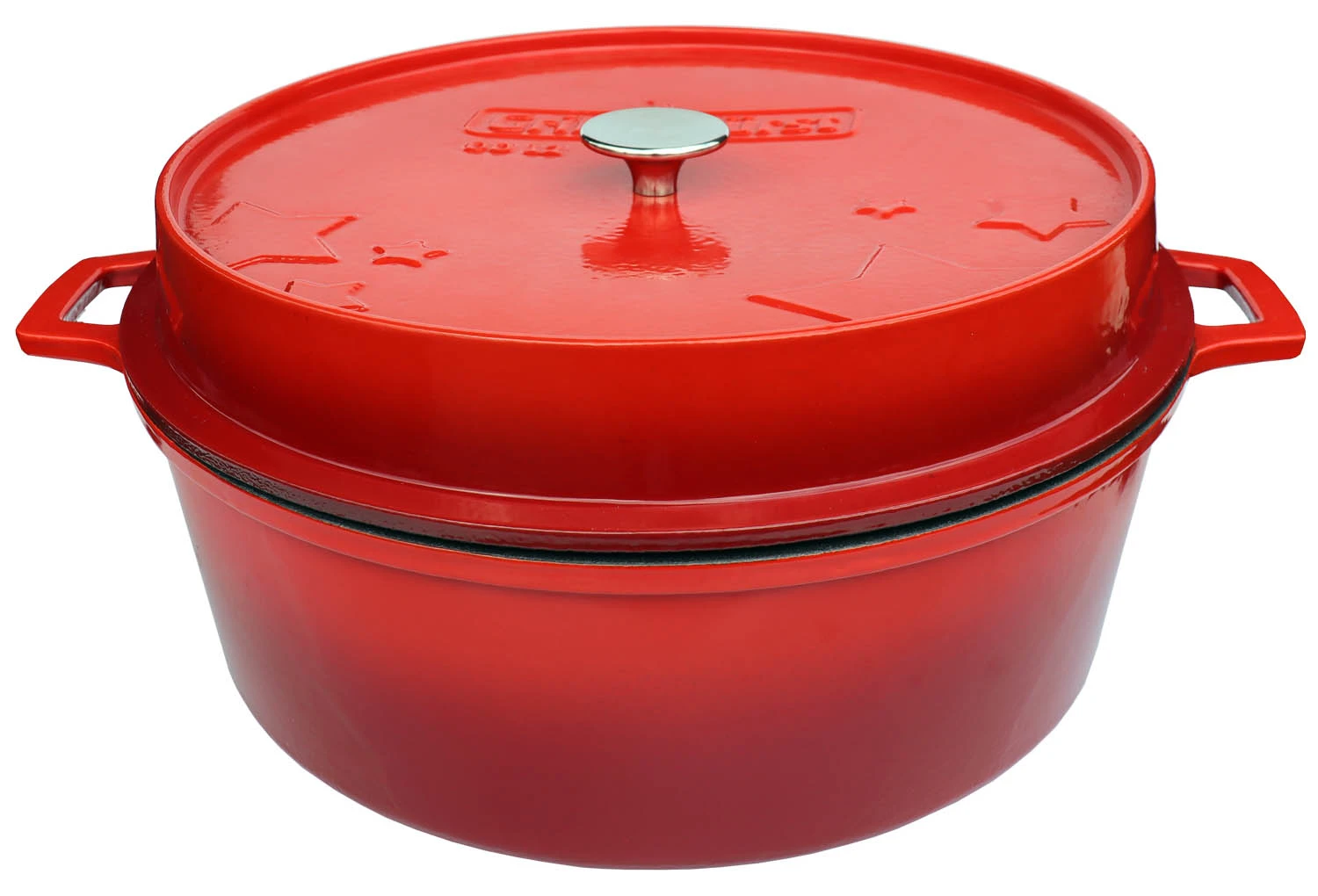 Grillfürst Emaillierter Dutch Oven Ohne Füsse DO12 - Rot 4 Grillfürst Emaillierter Dutch Oven Ohne Füsse DO12 - Rot – Bild 2