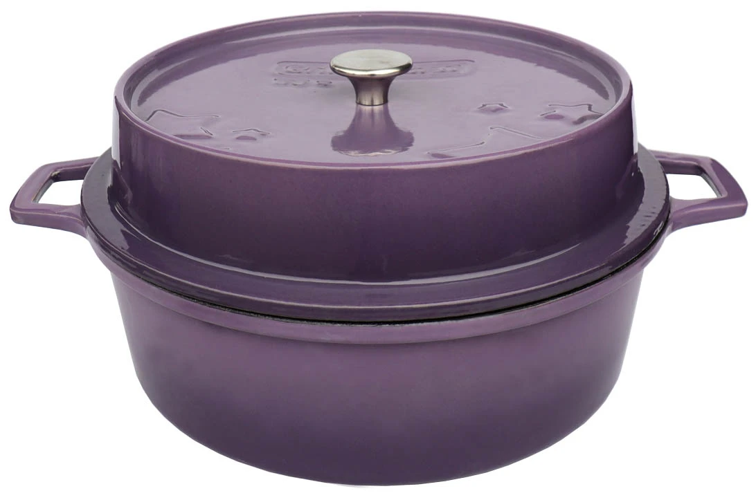 Grillfürst Emaillierter Dutch Oven Ohne Füsse DO4 - Lila 4 Grillfürst Emaillierter Dutch Oven Ohne Füsse DO4 - Lila – Bild 2