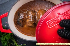 Grillfürst Dutch Oven Sternentöpfchen / Gusseisen Bräter - Emailliert - M - Lila -Campinggeschäfte Grillfuerst Sternentoepfchen M Beispiel Rouladen