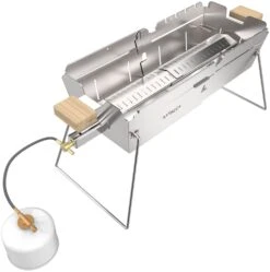 Knister Edelstahl-Gasgrill - Ausziehbarer Kompaktgrill -Campinggeschäfte Knister Edelstahl Gasgrill Kompaktgrill Abstrahlblech