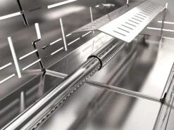 Knister Edelstahl-Gasgrill - Ausziehbarer Kompaktgrill -Campinggeschäfte Knister Edelstahl Gasgrill Kompaktgrill Brenner Detail