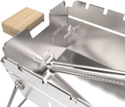 Knister Edelstahl-Gasgrill - Ausziehbarer Kompaktgrill -Campinggeschäfte Knister Edelstahl Gasgrill Kompaktgrill Montage Brenner