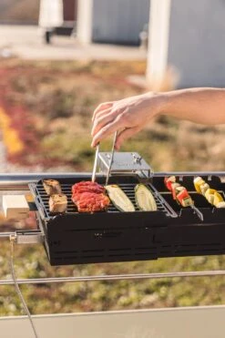 Knister Gasgrill - Ausziehbarer Kompaktgrill -Campinggeschäfte Knister Gasgrill Fleisch Grillrost Spiesse