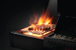 Napoleon Phantom Prestige 500 Gasgrill, Mattschwarz - Modell 2023 -Campinggeschäfte Napoleon Phantom Prestige 500 p500phm Detail side burner steak