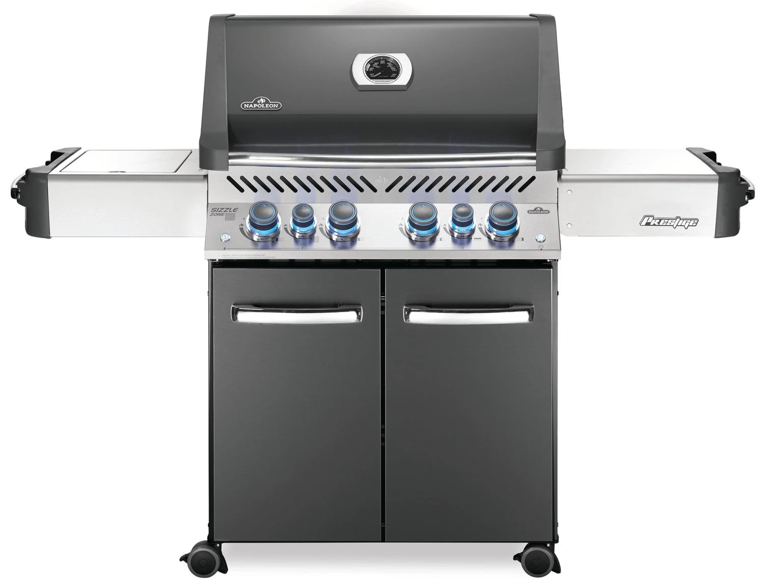 Napoleon Prestige 500 Gasgrill, Charcoal Grau - Mit Safety Glow - X-DEAL Inkl. Grillthermometer, Schneidebrett Und Windschild Für SIZZLE ZONE 3 Napoleon Prestige 500 Gasgrill, Charcoal Grau - Mit Safety Glow - X-DEAL Inkl. Grillthermometer, Schneidebrett Und Windschild Für SIZZLE ZONE