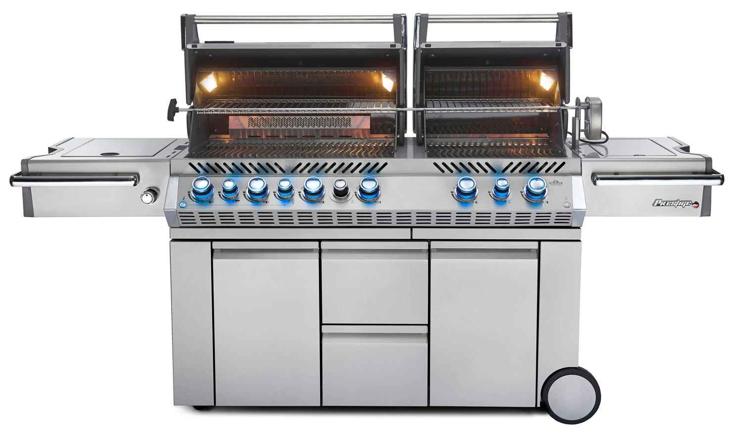 Napoleon Prestige Pro 825-3 Edelstahl Gasgrill Inkl. Drehspieß Und Bodenbeleuchtung - Modell 2023 3 Napoleon Prestige Pro 825-3 Edelstahl Gasgrill Inkl. Drehspieß Und Bodenbeleuchtung - Modell 2023