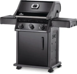 Napoleon Rogue 425 Gasgrill - All Black - Modell 2023 - Inkl. Abdeckhaube Und Grillplatte -Campinggeschäfte Napoleon Rogue R425 Gasgrill All Black seitlich