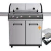 Outdoorchef Dualchef S 425 G Edelstahl Gasgrill Mit Seitenkocher + Blazing Zone Infrarotbrenner + DGS Gusseisen Grillrost 2 Stk. + DGS Gemüse Grillrost 2 Stk. -Campinggeschäfte Outdoorchef Dualchef S 425 G Blazing Zone Upgrade Kit