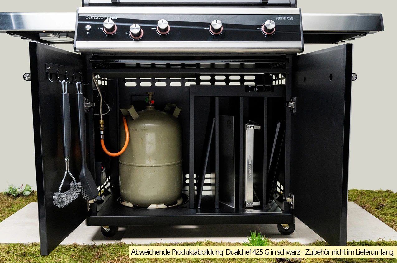 Outdoorchef Dualchef S 425 G Edelstahl Gasgrill Mit Seitenkocher + Blazing Zone Infrarotbrenner + DGS Gusseisen Grillrost 2 Stk. + DGS Gemüse Grillrost 2 Stk. 20 Outdoorchef Dualchef S 425 G Edelstahl Gasgrill Mit Seitenkocher + Blazing Zone Infrarotbrenner + DGS Gusseisen Grillrost 2 Stk. + DGS Gemüse Grillrost 2 Stk. – Bild 18