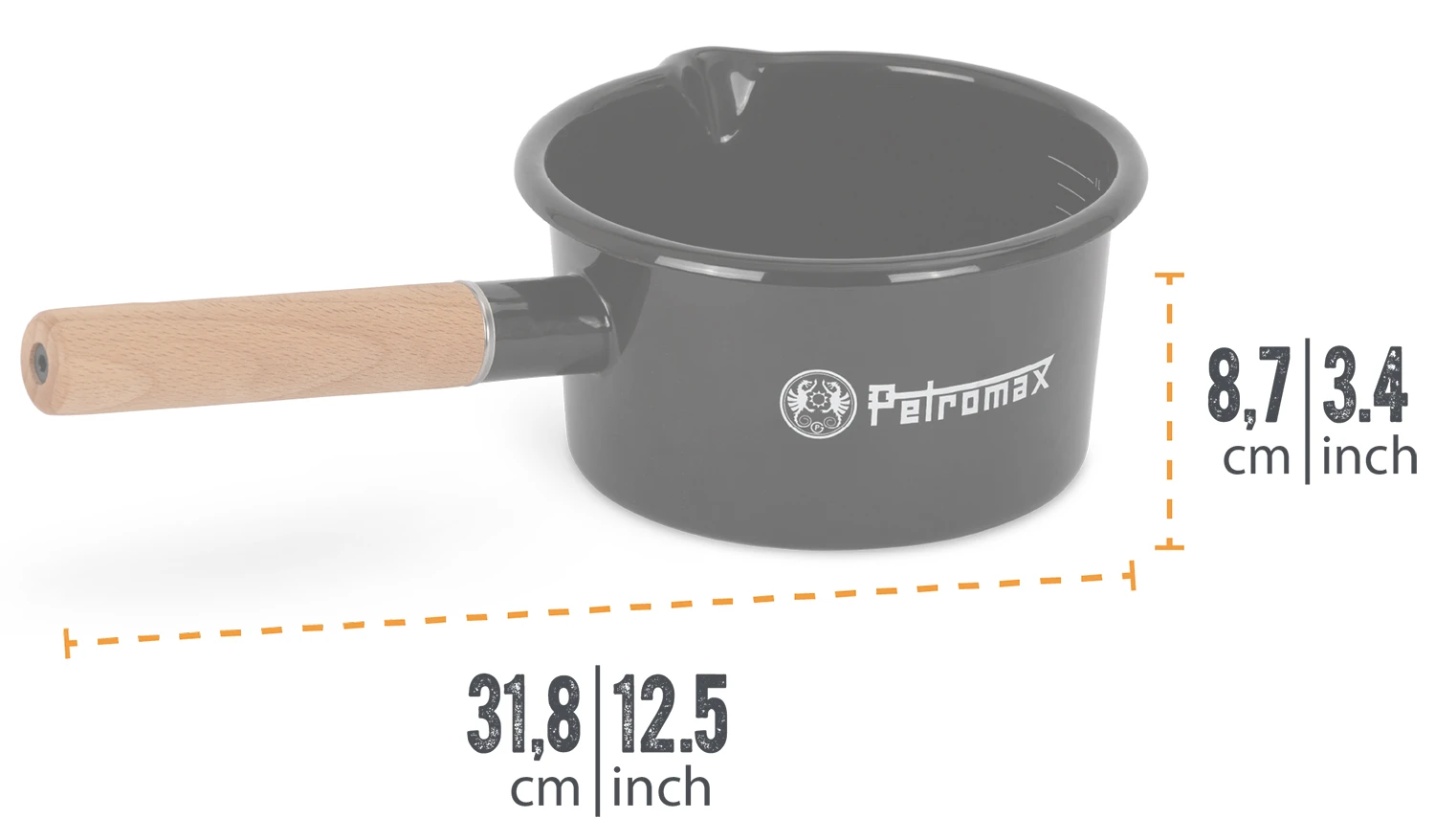 Petromax Emaille Stieltopf / 1000 Ml / Schwarz 4 Petromax Emaille Stieltopf / 1000 Ml / Schwarz – Bild 2