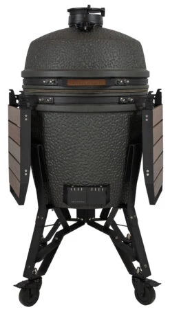 The Bastard Keramikgrill VX Large - Complete - Schwarz Matt - Modell 2023 20 The Bastard Keramikgrill VX Large - Complete - Schwarz Matt - Modell 2023 -Campinggeschäfte The Bastard Keramikgrill VX Large Komplett Seitenablagen abgeklappt