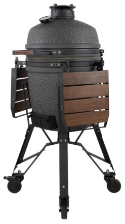 The Bastard Keramikgrill VX Medium - Complete - Schwarz Matt - Modell 2023 -Campinggeschäfte The Bastard VX Keramikgrill Medium Komplett Seitenablagen abgeklappt