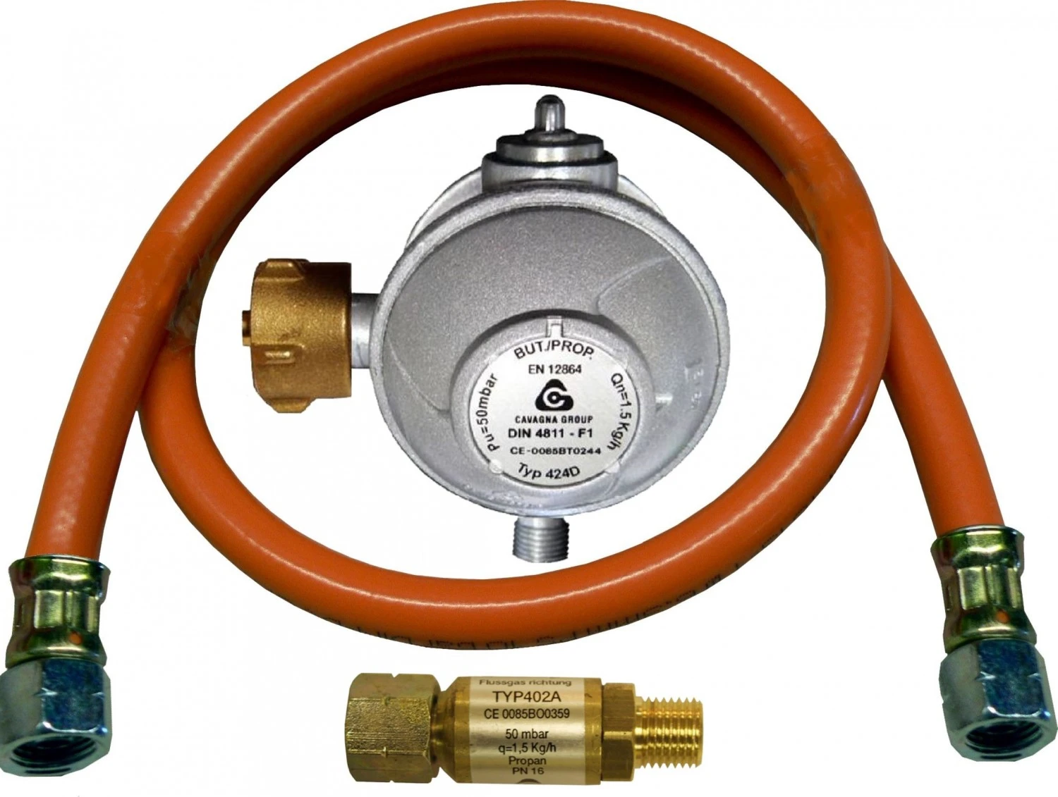 TGO Anschlußgarnitur Gewerbe, Fasche, 1/4“L, 50mbar 3 TGO Anschlußgarnitur Gewerbe, Fasche, 1/4“L, 50mbar